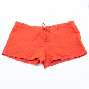 Red Linen Shorts with Front and Back Pockets- NWOT